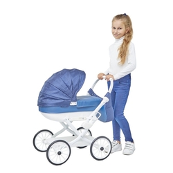 Dětský kočárek pro panenky Jasmine Kids Elegance modrý