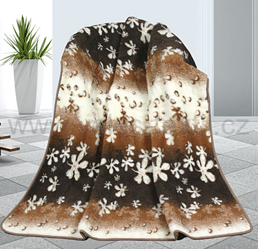 Vlněná deka Evropské merino 155x200cm květy